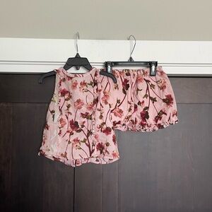 Victoria Beckham Target Gauze Floral Shorts and Button Back Top Set Size 4T